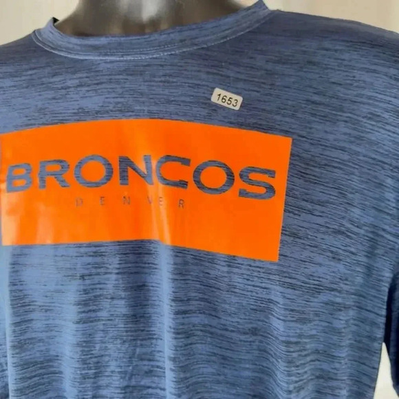 NEW Nike NFL Nike Denver Broncos Training Performance T-Shirt Navy Blue Mens L - Picture 3 of 8